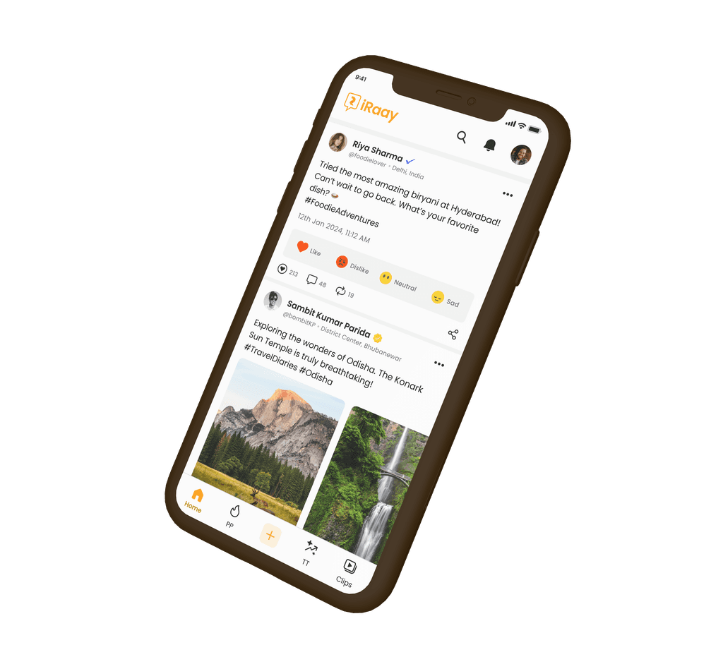 Trending opinions and conversations in the iRaay app